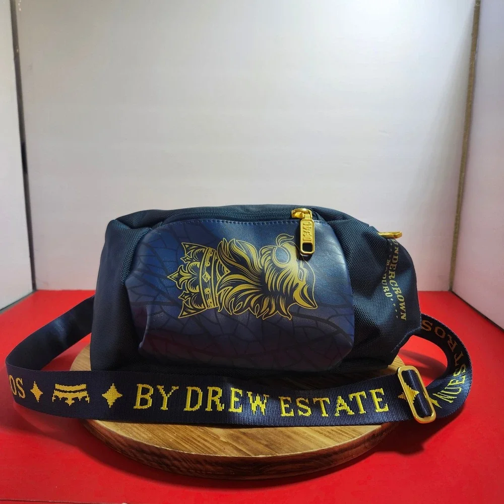 Drew Estate Undercrown Maduro Sling Bag Navy Blue Gold Crossbody Pack Mens‎